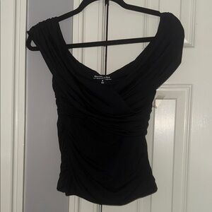 Abercrombie & Fitch Black Draped Blouse